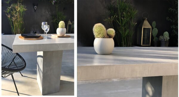 Table béton ciré entièrement réalisée à la main et personnalisable. Table béton ciré sur mesure -