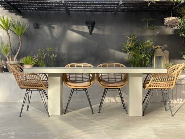 Table béton ciré double socle sur mesure