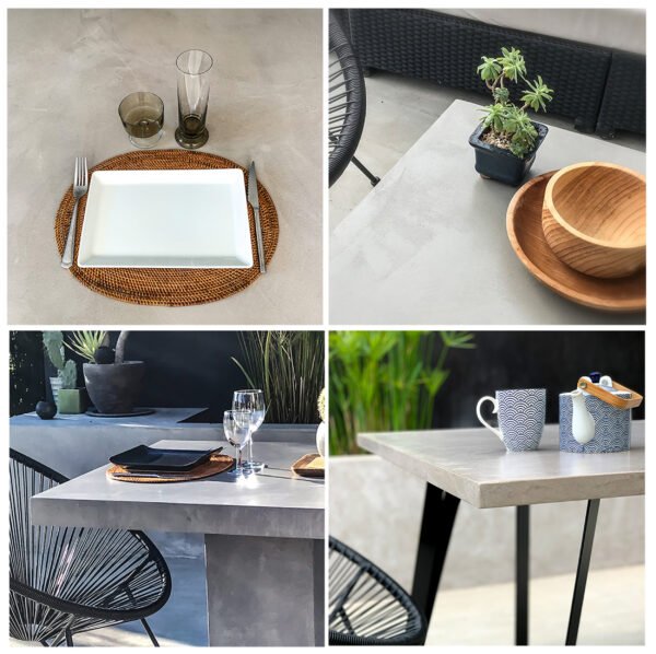 Table béton ciré sur mesure - plateau béton ciré - pieds métal ou bois - L’atelier Place est spécialisé dans la réalisation de mobilier d’intérieur sur mesure en béton ciré L’atelier Place est spécialisé dans la réalisation de mobilier d’intérieur sur mesure en béton ciré. Table béton ciré entièrement réalisée à la main et personnalisable. Table béton ciré sur mesure - plateau béton ciré - pieds métal ou bois- L’atelier Place est spécialisé dans la réalisation de mobilier d’intérieur sur mesure en béton ciré : table , table basse , meuble tv , desserte … C’est Innovant ! Grâce à la mise au point d’un concept innovant aussi bien dans la matière que dans la structure, les meubles béton ciré sont léger et facile d’entretien - Du choix ! Décliné dans une multitude de couleurs, de formes et de dimensions, le design est épuré et élégant, il répondra à toutes les attentes et les exigences de décorations - Unique ! Le rendu de la matière confère un aspect unique à chaque meuble. La vaste gamme de piètements proposés est personnalisable et les dimensions infinies pour personnaliser son meuble - Handmade ! Tous les meubles sont conçus et réalisés à la main de la tête aux pieds .Fabriqué sous 10 jours puis expédiés dans toute la France . Le béton ciré est un matériau moderne et esthétique qui combine l’apparence du béton avec une finition lisse et brillante. Il est souvent utilisé pour les revêtements de sols, murs, meubles, et même les plans de travail en raison de son aspect contemporain et de ses propriétés pratiques. Le béton ciré est apprécié pour sa résistance, sa durabilité et sa facilité d’entretien. Il est composé de béton, de pigments, de résines et d’autres additifs qui permettent de créer une finition lisse et uniforme BETON CIRE - TABLE -TABLE A DINER - TABLE SUR MESURE – TABLE BETON CIRE - TABLE REUNION - TABLE BASSE SUR MESURE – TABLE - BASSE BETON CIRE - TABLE BASSE – MEUBLE - MOBILIER SUR MESURE - MOBILIER BETON CIRE - FAIT MAIN – HANDMADE - PIEDS TABLE – PIEDS METAL - ILOT CENTRAL – BUREAU – SALON - SUR MESURE – DECORATION - DESIGN – MEUBLE - TABLE DE DINER – CUISINE - COMPTEMPORAIN BOHEME CHIC - table béton ciré sur mesure - table fait main - table à diner - table repas - table salle à manger