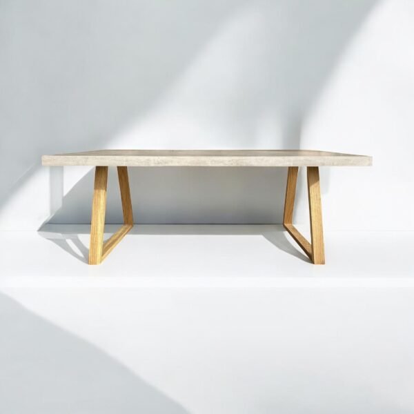 Table béton ciré sur mesure - plateau béton ciré - pieds métal ou bois - L’atelier Place est spécialisé dans la réalisation de mobilier d’intérieur sur mesure en béton ciré