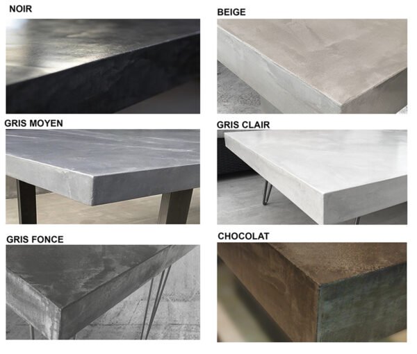 L’atelier Place est spécialisé dans la réalisation de mobilier d’intérieur sur mesure en béton ciré. Table béton ciré entièrement réalisée à la main et personnalisable. Table béton ciré sur mesure - plateau béton ciré - pieds métal ou bois- L’atelier Place est spécialisé dans la réalisation de mobilier d’intérieur sur mesure en béton ciré : table , table basse , meuble tv , desserte … C’est Innovant ! Grâce à la mise au point d’un concept innovant aussi bien dans la matière que dans la structure, les meubles béton ciré sont léger et facile d’entretien - Du choix ! Décliné dans une multitude de couleurs, de formes et de dimensions, le design est épuré et élégant, il répondra à toutes les attentes et les exigences de décorations - Unique ! Le rendu de la matière confère un aspect unique à chaque meuble. La vaste gamme de piètements proposés est personnalisable et les dimensions infinies pour personnaliser son meuble - Handmade ! Tous les meubles sont conçus et réalisés à la main de la tête aux pieds .Fabriqué sous 10 jours puis expédiés dans toute la France . Le béton ciré est un matériau moderne et esthétique qui combine l’apparence du béton avec une finition lisse et brillante. Il est souvent utilisé pour les revêtements de sols, murs, meubles, et même les plans de travail en raison de son aspect contemporain et de ses propriétés pratiques. Le béton ciré est apprécié pour sa résistance, sa durabilité et sa facilité d’entretien. Il est composé de béton, de pigments, de résines et d’autres additifs qui permettent de créer une finition lisse et uniforme BETON CIRE - TABLE -TABLE A DINER - TABLE SUR MESURE – TABLE BETON CIRE - TABLE REUNION - TABLE BASSE SUR MESURE – TABLE - BASSE BETON CIRE - TABLE BASSE – MEUBLE - MOBILIER SUR MESURE - MOBILIER BETON CIRE - FAIT MAIN – HANDMADE - PIEDS TABLE – PIEDS METAL - ILOT CENTRAL – BUREAU – SALON - SUR MESURE – DECORATION - DESIGN – MEUBLE - TABLE DE DINER – CUISINE - COMPTEMPORAIN BOHEME CHIC - table béton ciré sur mesure - table fait main - table à diner - table repas - table salle à manger