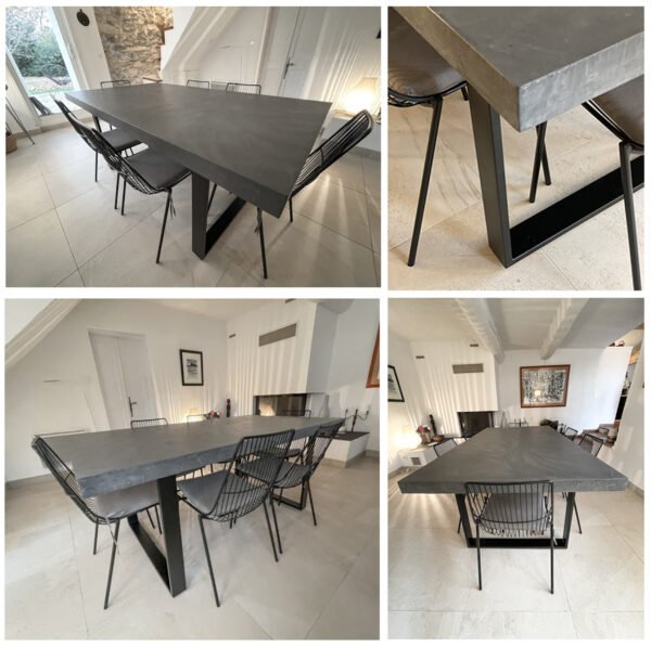 L’atelier Place est spécialisé dans la réalisation de mobilier d’intérieur sur mesure en béton ciré. Table béton ciré entièrement réalisée à la main et personnalisable. Table béton ciré sur mesure - plateau béton ciré - pieds métal ou bois- L’atelier Place est spécialisé dans la réalisation de mobilier d’intérieur sur mesure en béton ciré : table , table basse , meuble tv , desserte … C’est Innovant ! Grâce à la mise au point d’un concept innovant aussi bien dans la matière que dans la structure, les meubles béton ciré sont léger et facile d’entretien - Du choix ! Décliné dans une multitude de couleurs, de formes et de dimensions, le design est épuré et élégant, il répondra à toutes les attentes et les exigences de décorations - Unique ! Le rendu de la matière confère un aspect unique à chaque meuble. La vaste gamme de piètements proposés est personnalisable et les dimensions infinies pour personnaliser son meuble - Handmade ! Tous les meubles sont conçus et réalisés à la main de la tête aux pieds .Fabriqué sous 10 jours puis expédiés dans toute la France . Le béton ciré est un matériau moderne et esthétique qui combine l’apparence du béton avec une finition lisse et brillante. Il est souvent utilisé pour les revêtements de sols, murs, meubles, et même les plans de travail en raison de son aspect contemporain et de ses propriétés pratiques. Le béton ciré est apprécié pour sa résistance, sa durabilité et sa facilité d’entretien. Il est composé de béton, de pigments, de résines et d’autres additifs qui permettent de créer une finition lisse et uniforme BETON CIRE - TABLE -TABLE A DINER - TABLE SUR MESURE – TABLE BETON CIRE - TABLE REUNION - TABLE BASSE SUR MESURE – TABLE - BASSE BETON CIRE - TABLE BASSE – MEUBLE - MOBILIER SUR MESURE - MOBILIER BETON CIRE - FAIT MAIN – HANDMADE - PIEDS TABLE – PIEDS METAL - ILOT CENTRAL – BUREAU – SALON - SUR MESURE – DECORATION - DESIGN – MEUBLE - TABLE DE DINER – CUISINE - COMPTEMPORAIN BOHEME CHIC - table béton ciré sur mesure - table fait main - table à diner - table repas - table salle à manger