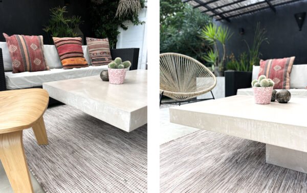 Table basse béton ciré sur mesure - plateau béton ciré - pieds métal ou bois - L’atelier Place est spécialisé dans la réalisation de mobilier d’intérieur sur mesure en béton ciré L’atelier Place est spécialisé dans la réalisation de mobilier d’intérieur sur mesure en béton ciré. Table basse béton ciré entièrement réalisée à la main et personnalisable. Table basse béton ciré sur mesure - plateau béton ciré - pieds métal ou bois- : table , table basse , meuble tv , desserte … C’est Innovant ! Grâce à la mise au point d’un concept innovant aussi bien dans la matière que dans la structure, les meubles béton ciré sont léger et facile d’entretien - Du choix ! Décliné dans une multitude de couleurs, de formes et de dimensions, le design est épuré et élégant, il répondra à toutes les attentes et les exigences de décorations - Unique ! Le rendu de la matière confère un aspect unique à chaque meuble. La vaste gamme de piètements proposés est personnalisable et les dimensions infinies pour personnaliser son meuble - Handmade ! Tous les meubles sont conçus et réalisés à la main de la tête aux pieds .Fabriqué sous 10 jours puis expédiés dans toute la France . Le béton ciré est un matériau moderne et esthétique qui combine l’apparence du béton avec une finition lisse et brillante. Il est souvent utilisé pour les revêtements de sols, murs, meubles, et même les plans de travail en raison de son aspect contemporain et de ses propriétés pratiques. Le béton ciré est apprécié pour sa résistance, sa durabilité et sa facilité d’entretien. Il est composé de béton, de pigments, de résines et d’autres additifs qui permettent de créer une finition lisse et uniforme BETON CIRE - TABLE -TABLE A DINER - TABLE SUR MESURE – TABLE BETON CIRE - TABLE REUNION - TABLE BASSE SUR MESURE – TABLE - BASSE BETON CIRE - TABLE BASSE – MEUBLE - MOBILIER SUR MESURE - MOBILIER BETON CIRE - FAIT MAIN – HANDMADE - PIEDS TABLE – PIEDS METAL - ILOT CENTRAL – BUREAU – SALON - SUR MESURE – DECORATION - DESIGN – MEUBLE - TABLE DE DINER – CUISINE – COMPTEMPORAIN - BOHEME CHIC - table béton ciré sur mesure - table fait main - table à diner - table repas - table salle à manger