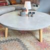 Table basse ronde béton ciré sur mesure - plateau béton ciré - pieds métal ou bois - L’atelier Place est spécialisé dans la réalisation de mobilier d’intérieur sur mesure en béton ciré L’atelier Place est spécialisé dans la réalisation de mobilier d’intérieur sur mesure en béton ciré. Table basse béton ciré entièrement réalisée à la main et personnalisable. Table basse béton ciré sur mesure - plateau béton ciré - pieds métal ou bois- : table , table basse , meuble tv , desserte … C’est Innovant ! Grâce à la mise au point d’un concept innovant aussi bien dans la matière que dans la structure, les meubles béton ciré sont léger et facile d’entretien - Du choix ! Décliné dans une multitude de couleurs, de formes et de dimensions, le design est épuré et élégant, il répondra à toutes les attentes et les exigences de décorations - Unique ! Le rendu de la matière confère un aspect unique à chaque meuble. La vaste gamme de piètements proposés est personnalisable et les dimensions infinies pour personnaliser son meuble - Handmade ! Tous les meubles sont conçus et réalisés à la main de la tête aux pieds .Fabriqué sous 10 jours puis expédiés dans toute la France . Le béton ciré est un matériau moderne et esthétique qui combine l’apparence du béton avec une finition lisse et brillante. Il est souvent utilisé pour les revêtements de sols, murs, meubles, et même les plans de travail en raison de son aspect contemporain et de ses propriétés pratiques. Le béton ciré est apprécié pour sa résistance, sa durabilité et sa facilité d’entretien. Il est composé de béton, de pigments, de résines et d’autres additifs qui permettent de créer une finition lisse et uniforme BETON CIRE - TABLE -TABLE A DINER - TABLE SUR MESURE – TABLE BETON CIRE - TABLE REUNION - TABLE BASSE SUR MESURE – TABLE - BASSE BETON CIRE - TABLE BASSE – MEUBLE - MOBILIER SUR MESURE - MOBILIER BETON CIRE - FAIT MAIN – HANDMADE - PIEDS TABLE – PIEDS METAL - ILOT CENTRAL – BUREAU – SALON - SUR MESURE – DECORATION - DESIGN – MEUBLE - TABLE DE DINER – CUISINE – COMPTEMPORAIN - BOHEME CHIC - table béton ciré sur mesure - table fait main - table à diner - table repas - table salle à manger