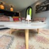 Table basse ronde béton ciré sur mesure - plateau béton ciré - pieds métal ou bois - L’atelier Place est spécialisé dans la réalisation de mobilier d’intérieur sur mesure en béton ciré L’atelier Place est spécialisé dans la réalisation de mobilier d’intérieur sur mesure en béton ciré. Table basse béton ciré entièrement réalisée à la main et personnalisable. Table basse béton ciré sur mesure - plateau béton ciré - pieds métal ou bois- : table , table basse , meuble tv , desserte … C’est Innovant ! Grâce à la mise au point d’un concept innovant aussi bien dans la matière que dans la structure, les meubles béton ciré sont léger et facile d’entretien - Du choix ! Décliné dans une multitude de couleurs, de formes et de dimensions, le design est épuré et élégant, il répondra à toutes les attentes et les exigences de décorations - Unique ! Le rendu de la matière confère un aspect unique à chaque meuble. La vaste gamme de piètements proposés est personnalisable et les dimensions infinies pour personnaliser son meuble - Handmade ! Tous les meubles sont conçus et réalisés à la main de la tête aux pieds .Fabriqué sous 10 jours puis expédiés dans toute la France . Le béton ciré est un matériau moderne et esthétique qui combine l’apparence du béton avec une finition lisse et brillante. Il est souvent utilisé pour les revêtements de sols, murs, meubles, et même les plans de travail en raison de son aspect contemporain et de ses propriétés pratiques. Le béton ciré est apprécié pour sa résistance, sa durabilité et sa facilité d’entretien. Il est composé de béton, de pigments, de résines et d’autres additifs qui permettent de créer une finition lisse et uniforme BETON CIRE - TABLE -TABLE A DINER - TABLE SUR MESURE – TABLE BETON CIRE - TABLE REUNION - TABLE BASSE SUR MESURE – TABLE - BASSE BETON CIRE - TABLE BASSE – MEUBLE - MOBILIER SUR MESURE - MOBILIER BETON CIRE - FAIT MAIN – HANDMADE - PIEDS TABLE – PIEDS METAL - ILOT CENTRAL – BUREAU – SALON - SUR MESURE – DECORATION - DESIGN – MEUBLE - TABLE DE DINER – CUISINE – COMPTEMPORAIN - BOHEME CHIC - table béton ciré sur mesure - table fait main - table à diner - table repas - table salle à manger