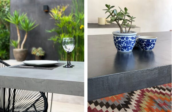 Table béton ciré sur mesure - plateau béton ciré - pieds métal ou bois - L’atelier Place est spécialisé dans la réalisation de mobilier d’intérieur sur mesure en béton ciré L’atelier Place est spécialisé dans la réalisation de mobilier d’intérieur sur mesure en béton ciré. Table basse béton ciré entièrement réalisée à la main et personnalisable. Table basse béton ciré sur mesure - plateau béton ciré - pieds métal ou bois- : table , table basse , meuble tv , desserte … C’est Innovant ! Grâce à la mise au point d’un concept innovant aussi bien dans la matière que dans la structure, les meubles béton ciré sont léger et facile d’entretien - Du choix ! Décliné dans une multitude de couleurs, de formes et de dimensions, le design est épuré et élégant, il répondra à toutes les attentes et les exigences de décorations - Unique ! Le rendu de la matière confère un aspect unique à chaque meuble. La vaste gamme de piètements proposés est personnalisable et les dimensions infinies pour personnaliser son meuble - Handmade ! Tous les meubles sont conçus et réalisés à la main de la tête aux pieds .Fabriqué sous 10 jours puis expédiés dans toute la France . Le béton ciré est un matériau moderne et esthétique qui combine l’apparence du béton avec une finition lisse et brillante. Il est souvent utilisé pour les revêtements de sols, murs, meubles, et même les plans de travail en raison de son aspect contemporain et de ses propriétés pratiques. Le béton ciré est apprécié pour sa résistance, sa durabilité et sa facilité d’entretien. Il est composé de béton, de pigments, de résines et d’autres additifs qui permettent de créer une finition lisse et uniforme BETON CIRE - TABLE -TABLE A DINER - TABLE SUR MESURE – TABLE BETON CIRE - TABLE REUNION - TABLE BASSE SUR MESURE – TABLE - BASSE BETON CIRE - TABLE BASSE – MEUBLE - MOBILIER SUR MESURE - MOBILIER BETON CIRE - FAIT MAIN – HANDMADE - PIEDS TABLE – PIEDS METAL - ILOT CENTRAL – BUREAU – SALON - SUR MESURE – DECORATION - DESIGN – MEUBLE - TABLE DE DINER – CUISINE – COMPTEMPORAIN - BOHEME CHIC - table béton ciré sur mesure - table fait main - table à diner - table repas - table salle à manger