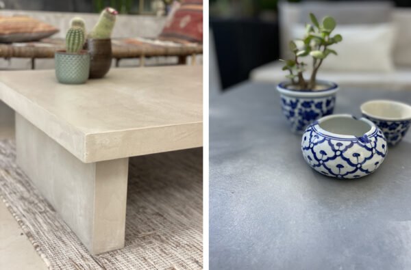 Table basse béton ciré sur mesure - plateau béton ciré