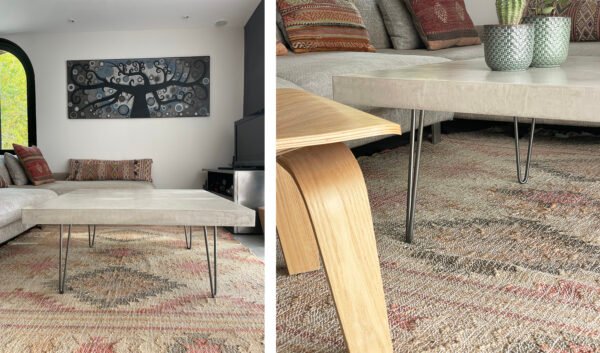 Table béton ciré sur mesure - plateau béton ciré - pieds métal ou bois - L’atelier Place est spécialisé dans la réalisation de mobilier d’intérieur sur mesure en béton ciré L’atelier Place est spécialisé dans la réalisation de mobilier d’intérieur sur mesure en béton ciré. Table béton ciré entièrement réalisée à la main et personnalisable. Table béton ciré sur mesure - plateau béton ciré - pieds métal ou bois- L’atelier Place est spécialisé dans la réalisation de mobilier d’intérieur sur mesure en béton ciré : table , table basse , meuble tv , desserte … C’est Innovant ! Grâce à la mise au point d’un concept innovant aussi bien dans la matière que dans la structure, les meubles béton ciré sont léger et facile d’entretien - Du choix ! Décliné dans une multitude de couleurs, de formes et de dimensions, le design est épuré et élégant, il répondra à toutes les attentes et les exigences de décorations - Unique ! Le rendu de la matière confère un aspect unique à chaque meuble. La vaste gamme de piètements proposés est personnalisable et les dimensions infinies pour personnaliser son meuble - Handmade ! Tous les meubles sont conçus et réalisés à la main de la tête aux pieds .Fabriqué sous 10 jours puis expédiés dans toute la France . Le béton ciré est un matériau moderne et esthétique qui combine l’apparence du béton avec une finition lisse et brillante. Il est souvent utilisé pour les revêtements de sols, murs, meubles, et même les plans de travail en raison de son aspect contemporain et de ses propriétés pratiques. Le béton ciré est apprécié pour sa résistance, sa durabilité et sa facilité d’entretien. Il est composé de béton, de pigments, de résines et d’autres additifs qui permettent de créer une finition lisse et uniforme BETON CIRE - TABLE -TABLE A DINER - TABLE SUR MESURE – TABLE BETON CIRE - TABLE REUNION - TABLE BASSE SUR MESURE – TABLE - BASSE BETON CIRE - TABLE BASSE – MEUBLE - MOBILIER SUR MESURE - MOBILIER BETON CIRE - FAIT MAIN – HANDMADE - PIEDS TABLE – PIEDS METAL - ILOT CENTRAL – BUREAU – SALON - SUR MESURE – DECORATION - DESIGN – MEUBLE - TABLE DE DINER – CUISINE – COMPTEMPORAIN - BOHEME CHIC - table béton ciré sur mesure - table fait main - table à diner - table repas - table salle à manger