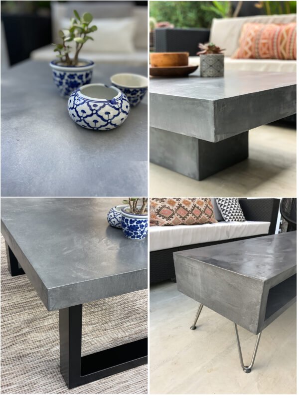 Table basse béton ciré sur mesure - plateau béton ciré