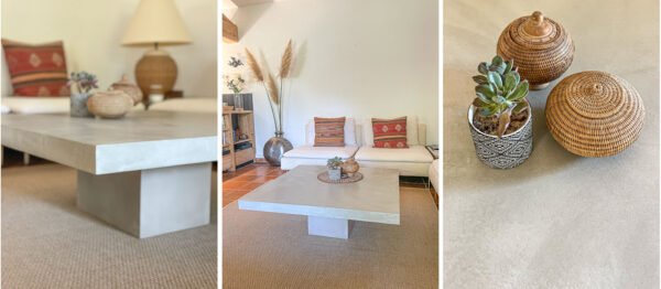 Table basse béton ciré sur mesure - plateau béton ciré - pieds métal ou bois - L’atelier Place est spécialisé dans la réalisation de mobilier d’intérieur sur mesure en béton ciré L’atelier Place est spécialisé dans la réalisation de mobilier d’intérieur sur mesure en béton ciré. Table basse béton ciré entièrement réalisée à la main et personnalisable. Table basse béton ciré sur mesure - plateau béton ciré - pieds métal ou bois- : table , table basse , meuble tv , desserte … C’est Innovant ! Grâce à la mise au point d’un concept innovant aussi bien dans la matière que dans la structure, les meubles béton ciré sont léger et facile d’entretien - Du choix ! Décliné dans une multitude de couleurs, de formes et de dimensions, le design est épuré et élégant, il répondra à toutes les attentes et les exigences de décorations - Unique ! Le rendu de la matière confère un aspect unique à chaque meuble. La vaste gamme de piètements proposés est personnalisable et les dimensions infinies pour personnaliser son meuble - Handmade ! Tous les meubles sont conçus et réalisés à la main de la tête aux pieds .Fabriqué sous 10 jours puis expédiés dans toute la France . Le béton ciré est un matériau moderne et esthétique qui combine l’apparence du béton avec une finition lisse et brillante. Il est souvent utilisé pour les revêtements de sols, murs, meubles, et même les plans de travail en raison de son aspect contemporain et de ses propriétés pratiques. Le béton ciré est apprécié pour sa résistance, sa durabilité et sa facilité d’entretien. Il est composé de béton, de pigments, de résines et d’autres additifs qui permettent de créer une finition lisse et uniforme BETON CIRE - TABLE -TABLE A DINER - TABLE SUR MESURE – TABLE BETON CIRE - TABLE REUNION - TABLE BASSE SUR MESURE – TABLE - BASSE BETON CIRE - TABLE BASSE – MEUBLE - MOBILIER SUR MESURE - MOBILIER BETON CIRE - FAIT MAIN – HANDMADE - PIEDS TABLE – PIEDS METAL - ILOT CENTRAL – BUREAU – SALON - SUR MESURE – DECORATION - DESIGN – MEUBLE - TABLE DE DINER – CUISINE – COMPTEMPORAIN - BOHEME CHIC - table béton ciré sur mesure - table fait main - table à diner - table repas - table salle à manger