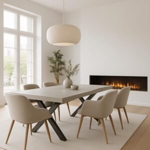 Table béton ciré sur mesure - Pieds acier X